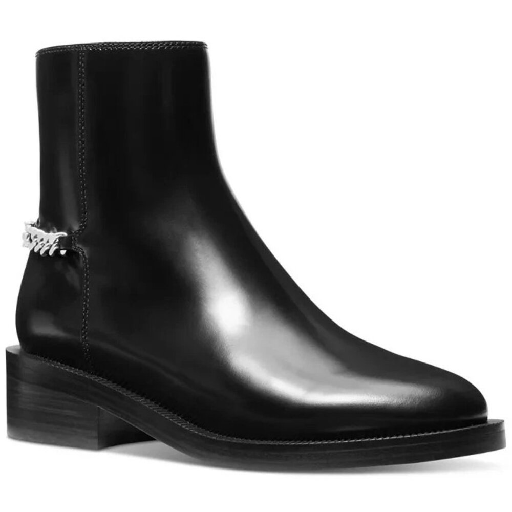 New Michael Kors Women's Carlisle Chain-Detail Black Ankle Booties Size 8.5 - Picture 1 of 5